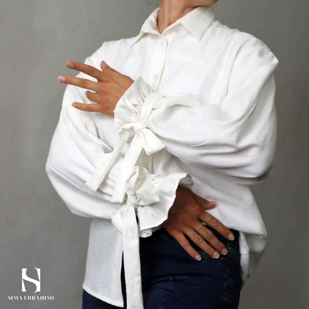 شومیز سفید کلاسیک